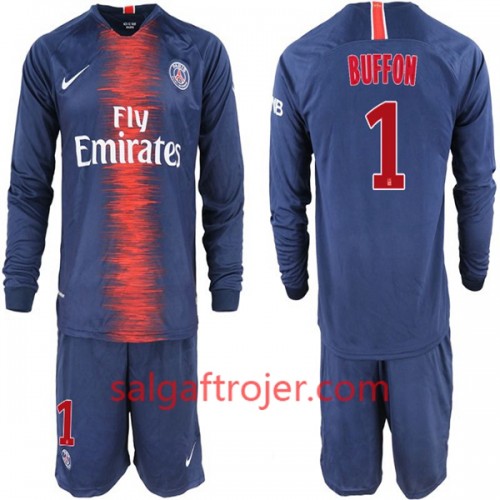 Paris Saint-Germain Fodboldtrøjer Buffon 1 Børn Hjemmebanesæt 2018/19 Langærmet Paris Saint-Germain Fodboldtrøjer Buffon 1 Børn Hjemmebanesæt 2018/19 Langærmet